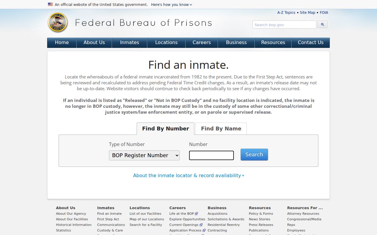 Federal inmate locator for custody following a Dunklin County arrest