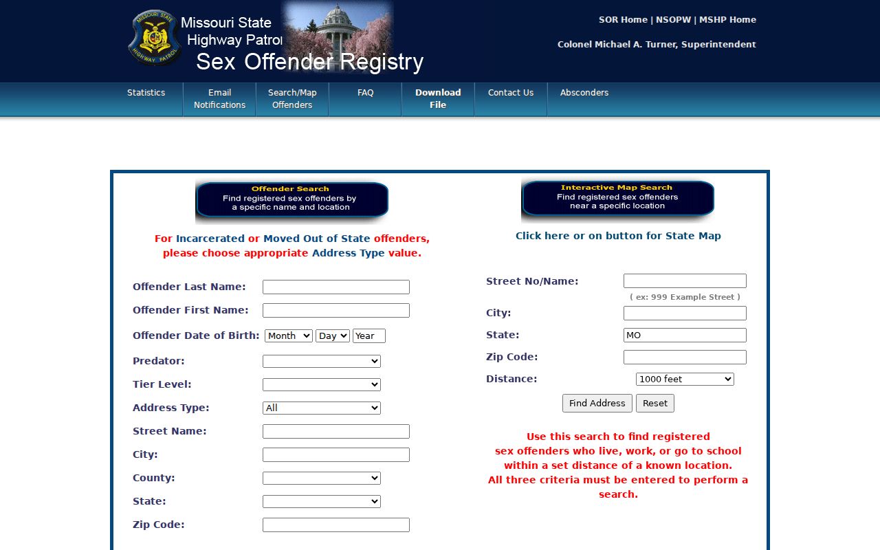 Dunklin County sex offender registry full search fields