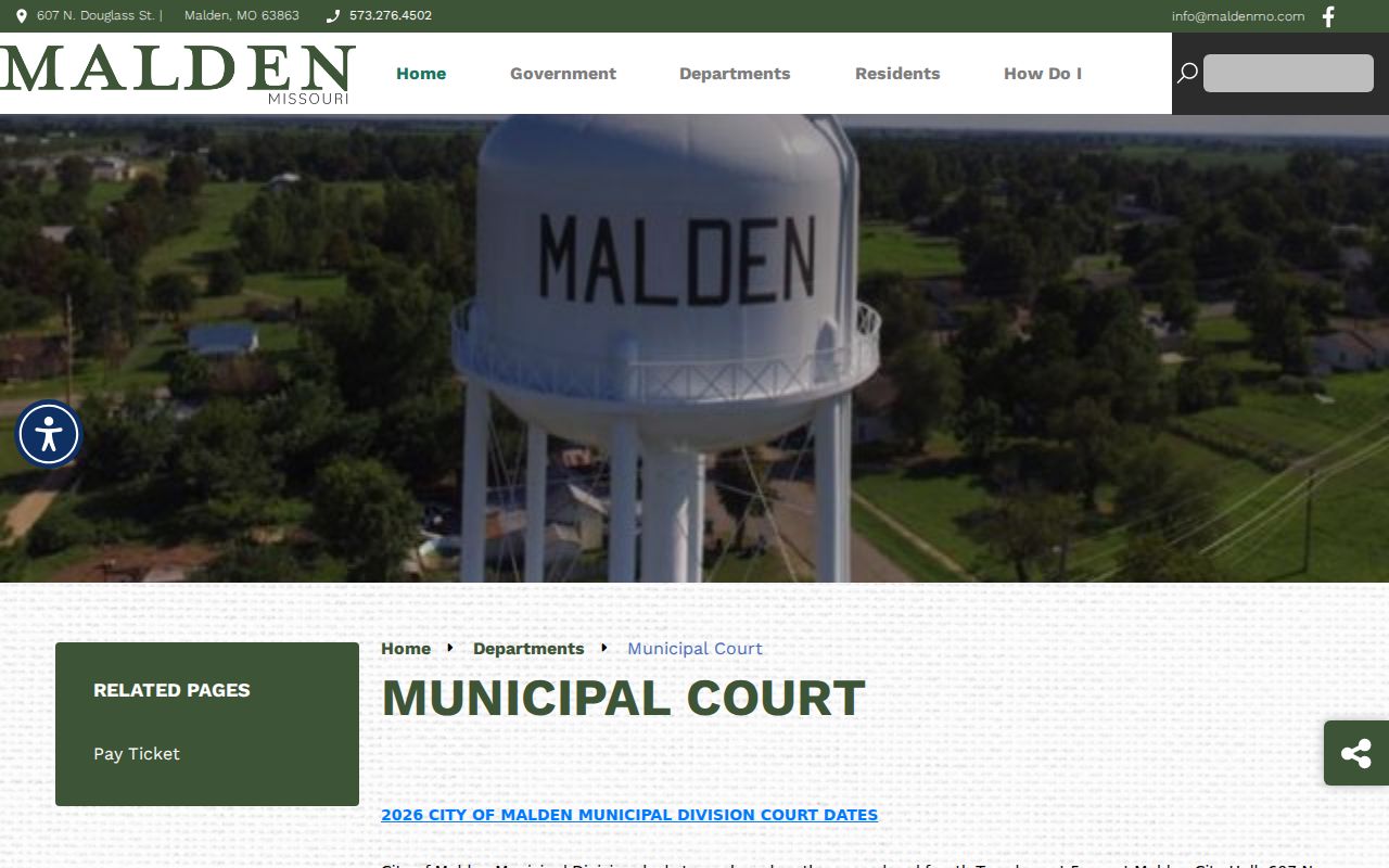 Malden criminal records and Municipal Court access in Dunklin County